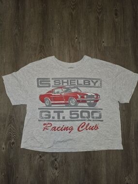 Selby Gray Tee with Red Shelby GT500 Car Graphic